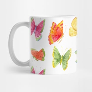 Butterfly Pattern - Summer Fruit Coloured Mug